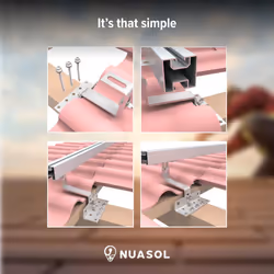NuaSol -NuaFix 10x A2 roof hooks for photovoltaic solar modules Balcony power plant