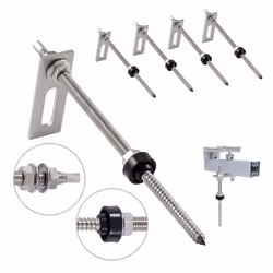 NuaSol Hanger Bolt with Adapter Plate M10 x 250 mm Stainless Steel - Pack of 4