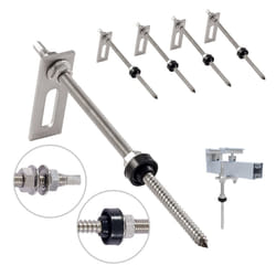 NuaSol Hanger Bolt with Adapter Plate M10 x 250 mm Stainless Steel - Pack of 4