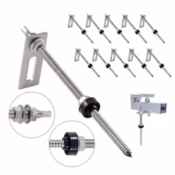 NuaSol Stainless steel suspension bolt with adapter plate M10 x200 mm - Pack of 10