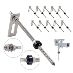 NuaSol Stainless steel suspension bolt with adapter plate M10 x200 mm - Pack of 10