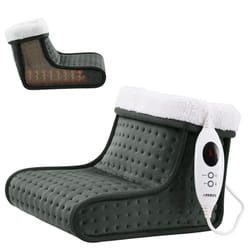 AREBOS Foot Warmer |Electric Foot Heater |Automatic Switch-Off & overheating Protection |incl. LED Remote Control |Micro-Plush Material | Anthracite