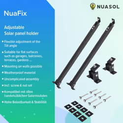 NuaSol -NuaFix Adjustable Bracket 30-60Â° Photovoltaic Solar Panels Balcony Power Plant Black