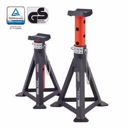 AREBOS jack stands set of 2 | each 3 tonne capacity | height adjustable 299-442 mm | jack stand set | jack stands with safety ...