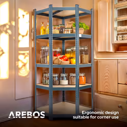 AREBOS Set of 3 Heavy Duty Corner Shelving Storage Shelving Boltless Shelving Cellar Shelving