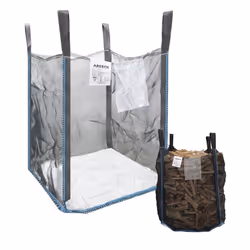 AREBOS Premium Wood Bag Big Bag 100x100x120 cm with 4 loops and filling skirt load capacity 1000 kg bags for building rubble, ...