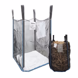 AREBOS Premium Wood Bag Big Bag 100x100x160 cm with 4 loops and filling skirt load capacity 1500 kg bags for building rubble, ...