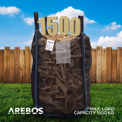 AREBOS Premium Wood Bag Big Bag 100x100x160 cm with 4 loops and filling skirt load capacity 1500 kg bags for building rubble, wood, garden waste