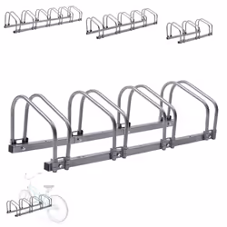 AREBOS Bicycle stand Bicycle Bike Floor Parking Steel Rack (4 Bike Stand Rack)