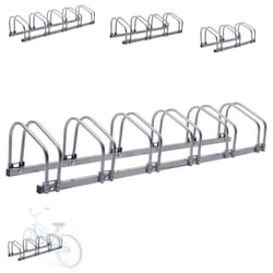 AREBOS Bicycle stand Bicycle Bike Floor Parking Steel Rack (6 Bike Stand Rack)