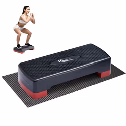 KM-Fit Fitness Stepper | Stepping Board Aerobic Stepper for at home | Step-Bench 2-way height-adjustable | Load capacity up t ...
