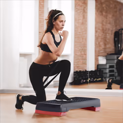 KM-Fit Fitness Stepper | Stepping Board Aerobic Stepper for at home | Step-Bench 2-way height-adjustable | Load capacity up to 200 kg