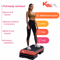 KM-Fit Fitness Stepper | Stepping Board Aerobic Stepper for at home | Step-Bench 3-way height-adjustable | Load capacity up to 200 kg