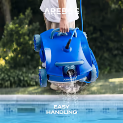 AREBOS Automatic Pool Robot | Pool Runner for pools up to max. 50 mÂ³ | Pool Vacuum Cleaner Floor Cleaner | 2 Cleaning Modes