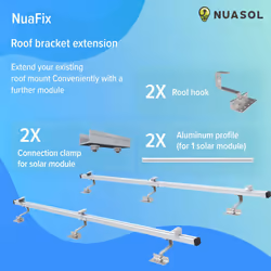 NuaSol Photovoltaic Solar Panel Mounting Set for Tiled Roof EXPANSION