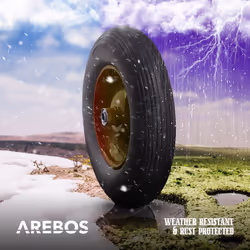 AREBOS PU solid rubber | spare wheel | 390mm | spare tyre for wheelbarrow | wheels sack barrow | black-red