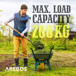 AREBOS PU solid rubber | spare wheel | 390mm | spare tyre for wheelbarrow | wheels sack barrow | yellow-red