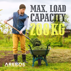 AREBOS PU solid rubber | spare wheel | 390mm | spare tyre for wheelbarrow | wheels sack barrow | grey-red
