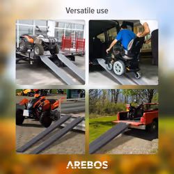AREBOS 2x drive-on ramp max. 400 kg Loading ramp Loading ramp Car ramp Drive-on aid Silver