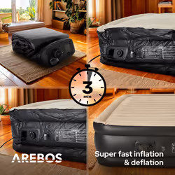 AREBOS Air Mattress Self-Inflating Guest Bed Mattress with Pump Grey / Anthracite