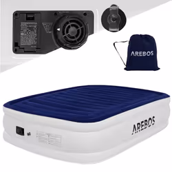 AREBOS Air Mattress Self-Inflating Guest Bed Mattress with Pump Blue /White