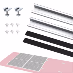 NuaSol photovoltaic trapezoidal sheet metal roof mounting set extension | mounting, bracket | U-profile 20cm
