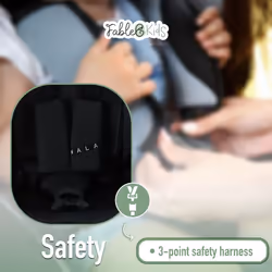 FableKids child car seat with Isofix | Car seat for children 76-150 cm | 3-point safety harness | 8-way adjustable headrest & cup holder | Black