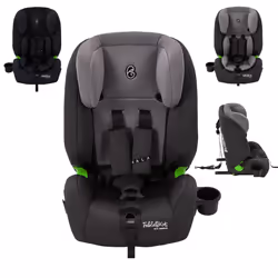 FableKids child car seat with Isofix | Car seat for children 76-150 cm | 3-point safety harness | 8-way adjustable headrest & cup holder | Grey