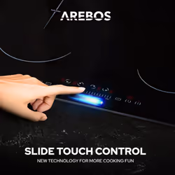 AREBOS induction hob | 7200 W | 4 hobs with 2 double flex zones | with Sensor Touch, timer, childproof lock, overheating protection, auto switch-off