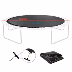 AREBOS Jumping mat Ã 257cm for trampolines with Ã 305cm, 64 eyelets and 165mm springs