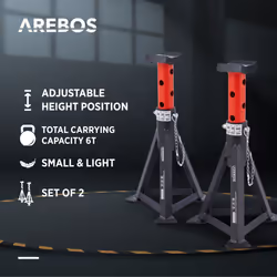 AREBOS 3T Hydraulic jack with foot pedal | 2x jack stands | 3 tons load capacity | 2 supports | jack stands car
