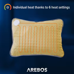 AREBOS Heating Pad Electric Heating Pad with Filling Heating Blanket Back Shoulder Neck 100 W Grey