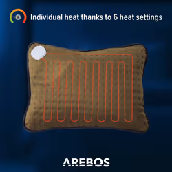 AREBOS Heating Pad Electric Heating Pad with Filling Heating Blanket Back Shoulder Neck 100 W Anthracite