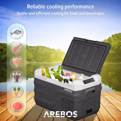 AREBOS compressor cool box 26 L | Electric freezer box with APP control for cooling, freezing and keeping warm | Refrigerator down to -20 Â°C