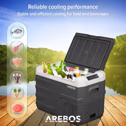 AREBOS compressor cool box 35 litres | Electric freezer box with APP control for cooling, freezing and keeping warm | Refrigerator down to -20 Â°C