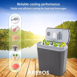 AREBOS 20 litre cool box | for cooling and keeping warm | mini fridge | thermoelectric cool box | with ECO mode | electric cool box | anthracite
