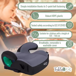 FableKids child car seat Isofix booster seat 125 - 150 cm LUNA grey