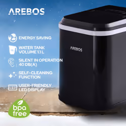 AREBOS ice cube maker 1.1 litre ice cube maker Ice maker 12 kg