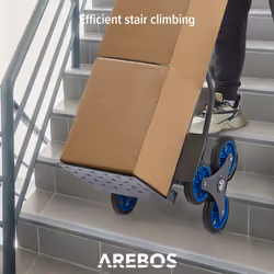 AREBOS Stair truck Sack truck Transport truck 150 kg foldable Stair climber Anthracite