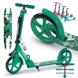 AREBOS kick scooter city scooter kids scooter adult scooter green