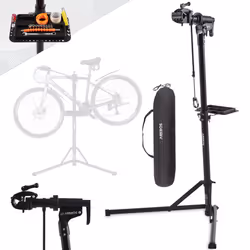 AREBOS Aluminium Bike Repair Stand | Adjustable | Folding | capacity 30kg | 360Â° | Black