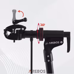 AREBOS Aluminium Bike Repair Stand | Adjustable | Folding | capacity 30kg | 360Â° | Black