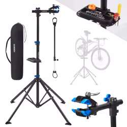 AREBOS Bike Repair Stand | Adjustable | Folding | capacity 30kg | 360Â° | Blue-Black