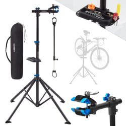 AREBOS Bike Repair Stand | Adjustable | Folding | capacity 30kg | 360Â° | Blue-Black
