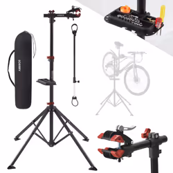 AREBOS Bike Repair Stand | Adjustable | Folding | capacity 30kg | 360° | Red-Black