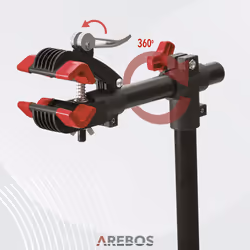 AREBOS Bike Repair Stand | Adjustable | Folding | capacity 30kg | 360Â° | Red-Black
