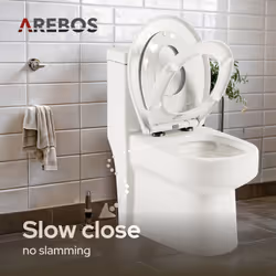 AREBOS toilet lid with soft close mechanism | Toilet seat | WC seat | SoftClose | Duroplast | with child seat