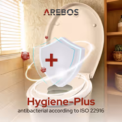 AREBOS toilet lid with soft close mechanism | Toilet seat | WC seat | SoftClose | Duroplast | with child seat