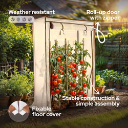 AREBOS tomato greenhouse film greenhouse | greenhouse small | tomato house, greenhouse with roll-up door | 100 x 50 x 150 cm | greenhouse film
