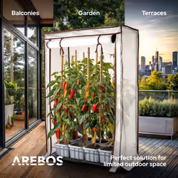 AREBOS tomato greenhouse film greenhouse | greenhouse small | tomato house, greenhouse with roll-up door | 100 x 50 x 150 cm | greenhouse film